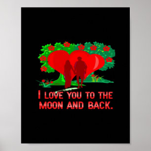Poster Eu Te Amo Até a Lua e de Volta Clássico Atemporal