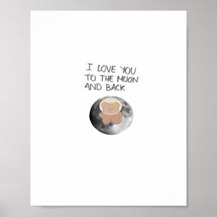 Poster Eu Te Amo Até a Lua e de Volta Clássico Atemporal
