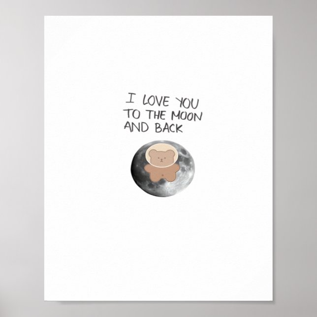 Poster Eu Te Amo Até a Lua e de Volta Clássico Atemporal (Frente)