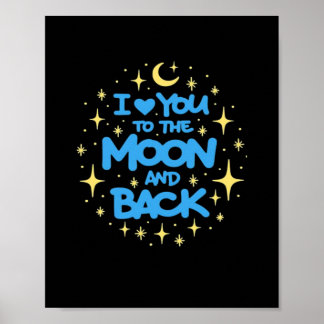 Poster Eu Te Amo Até a Lua e de Volta Coração Clássico