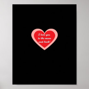 Poster Eu Te Amo Até a Lua e de Volta Design Sincero