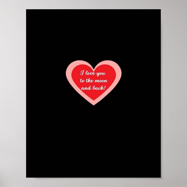 Poster Eu Te Amo Até a Lua e de Volta Design Sincero (Frente)