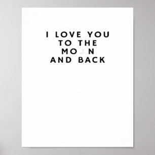 Poster Eu Te Amo Até a Lua e de Volta Estética Sentimenta