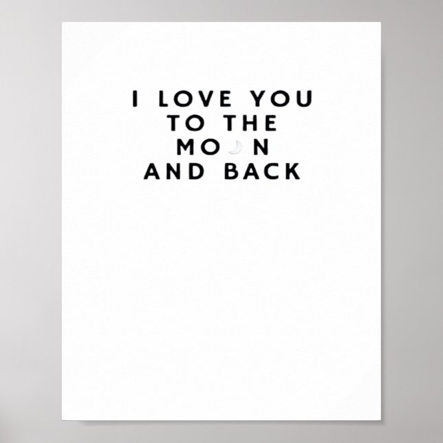 Poster Eu Te Amo Até a Lua e de Volta Estética Sentimenta (Frente)