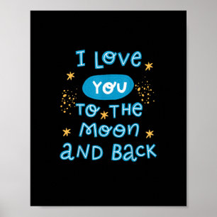 Poster Eu Te Amo Até a Lua e de Volta Estilo Genuíno