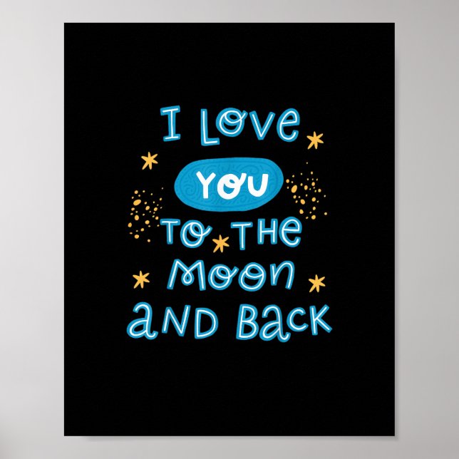 Poster Eu Te Amo Até a Lua e de Volta Estilo Genuíno  (Frente)