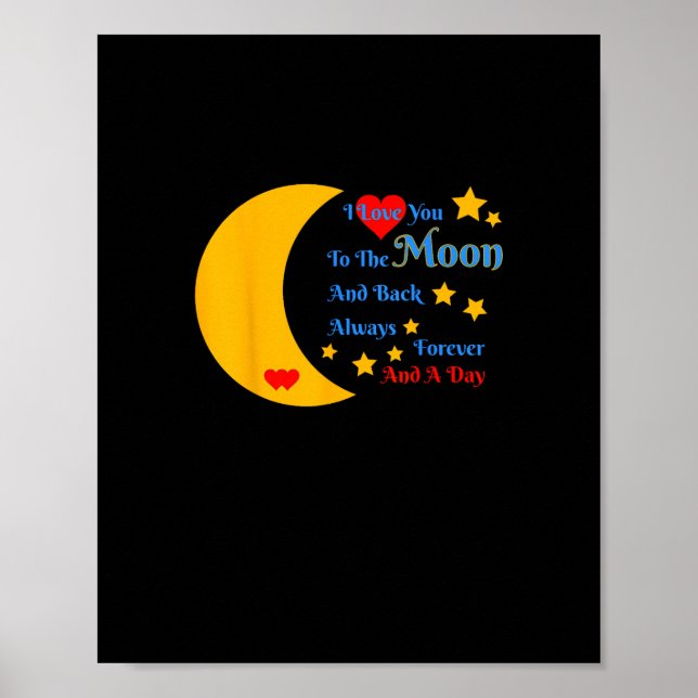 Poster Eu Te Amo Até a Lua e de Volta Para Sempre e Sempr (Frente)