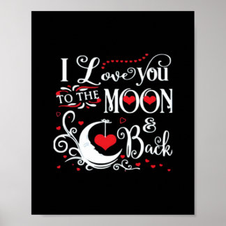 Poster Eu Te Amo Até a Lua e de Volta Presente Romântico
