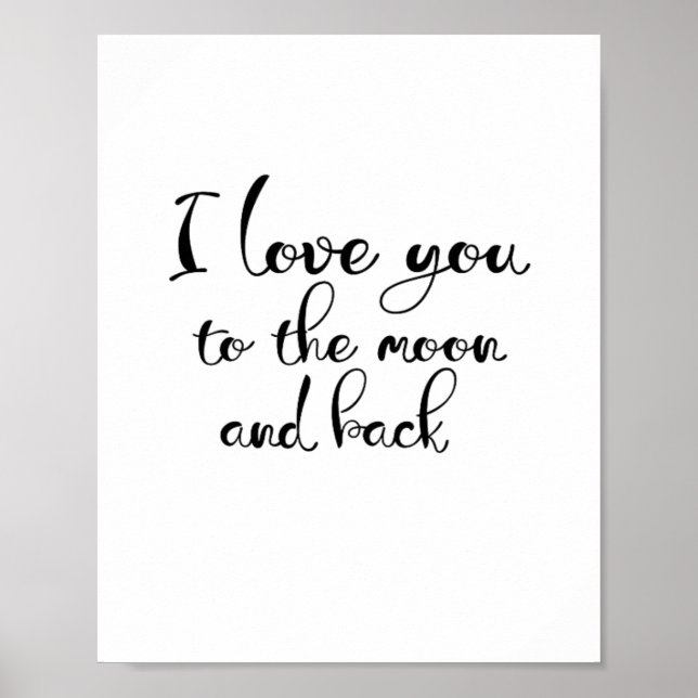 Poster Eu Te Amo Até a Lua e de Volta Romântico Clássico  (Frente)