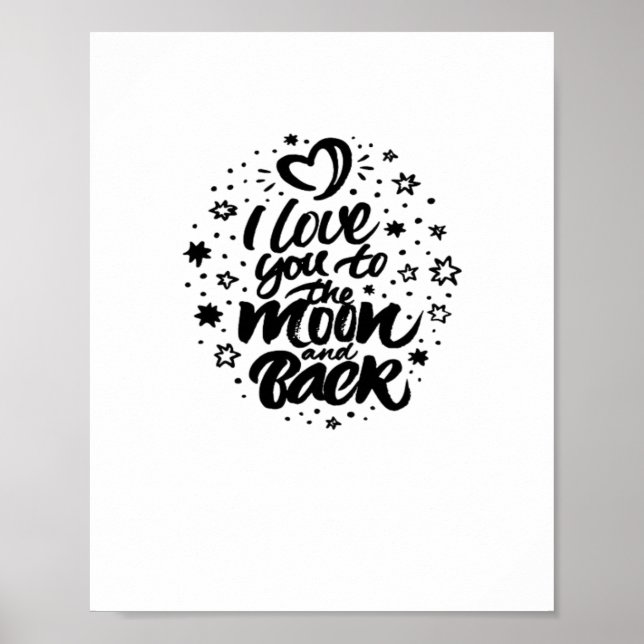 Poster Eu Te Amo Até a Lua e de Volta Sentimento Clássico (Frente)