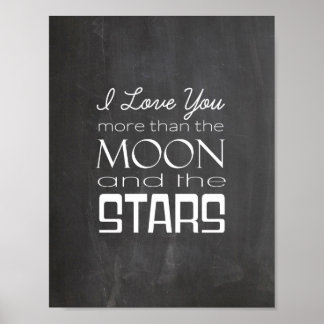 Poster Eu Te Amo Mais Do Que A Lua E As Estrelas