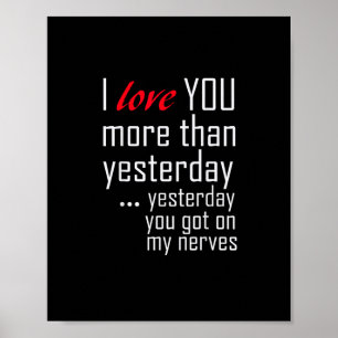 Poster Eu Te Amo Mais do Que Ontem Design Romântico