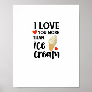 Poster Eu Te Amo Mais Do Que Sorvete Doce Citação De Amor