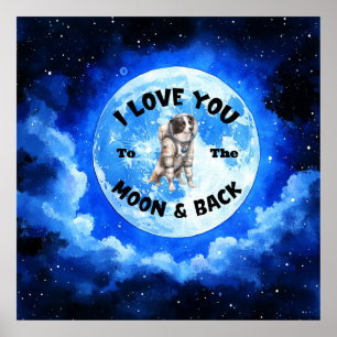 Poster Eu Te Amo Na Lua E Na Fronteira Traseira