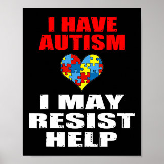 Poster Eu Tenho Autismo Eu Posso Resistir A Ajudar Rapaze