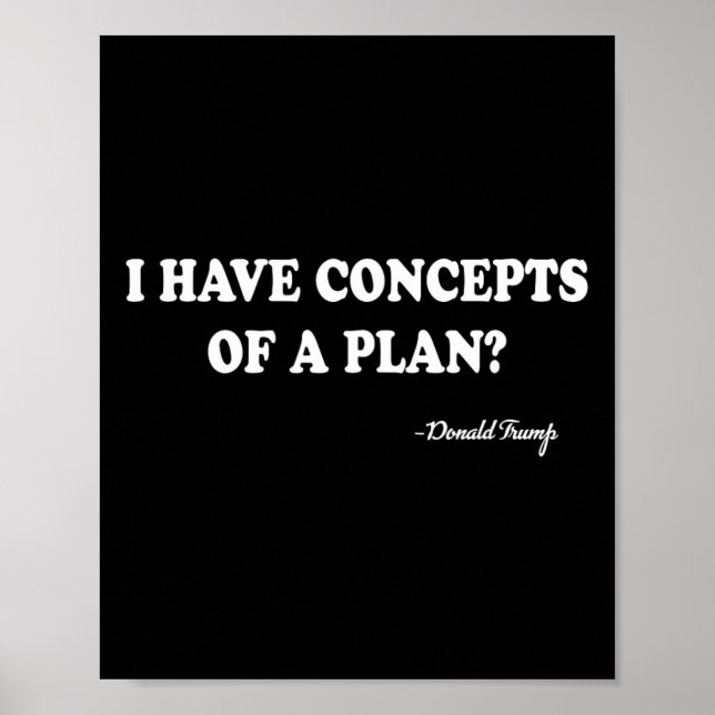 Poster Eu Tenho Conceitos De Um Plano Donald Trump  (Frente)