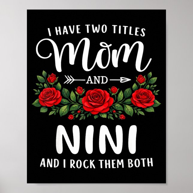 Poster Eu tenho dois títulos mãe e nini dia das mães flor (Frente)