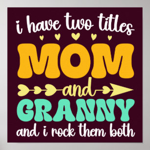Poster Eu Tenho Dois Títulos Mamãe E Vovó Dia de as mães