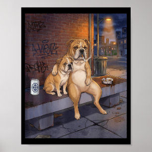 Poster Eu Tenho Esse Cachorro Em Mim Cachorro Bulldog Eng