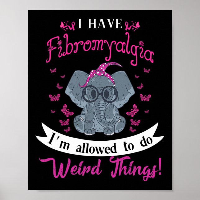 Poster Eu Tenho Fibromialgia Consciência Flor de Elefante (Frente)