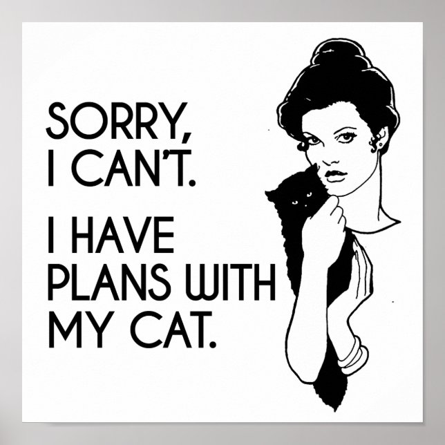 Poster Eu tenho planos com meu gato (Frente)