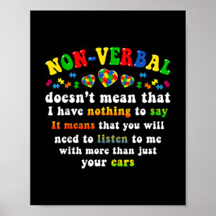Poster Eu Tenho Quebra-cabeça de Consciência Autismo Não-