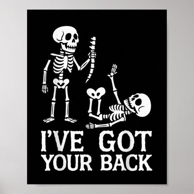 Poster Eu Tenho Seu Traje de Esqueletos de Halloween Engr (Frente)
