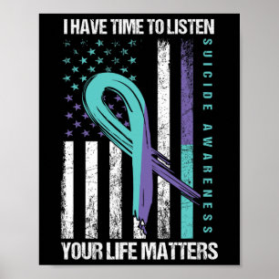 Poster Eu Tenho Tempo Para Ouvir Problemas De Vida Suicíd