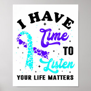 Poster Eu Tenho Tempo Para Ouvir Saúde Mental Conscientiz