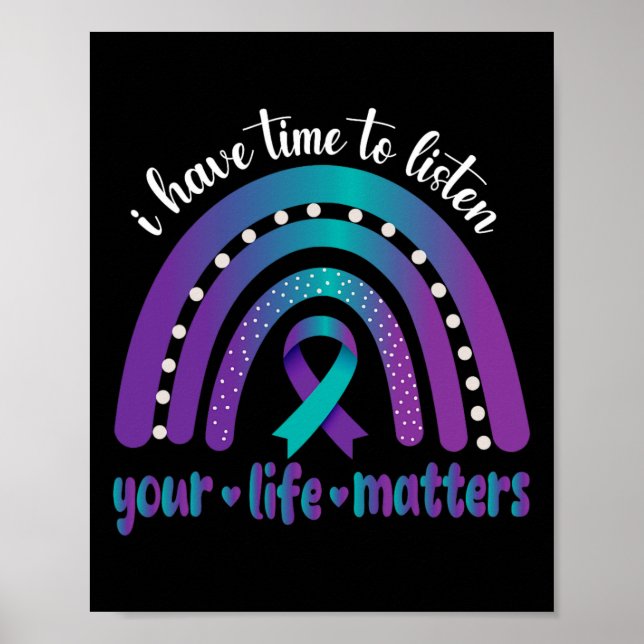Poster Eu Tenho Tempo Para Ouvir Suicídio Sensibilização  (Frente)