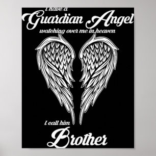 Poster Eu Tenho Um Anjo Da Guarda No Céu Chamo-Irmão