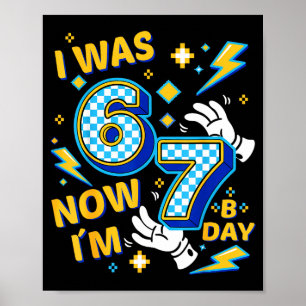 Poster Eu tinha 6 anos agora eu tenho 7 anos xadrez jogad