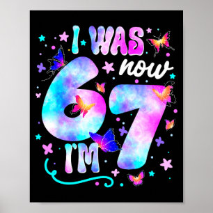 Poster Eu tinha 6 anos agora eu tenho 7 Borboleta 7º aniv