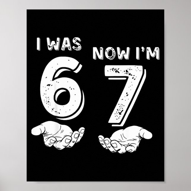 Poster Eu tinha 6 anos agora tenho 7 meme seis sete com m (Frente)