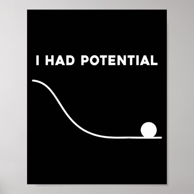 Poster Eu Tinha Potencial Citação Minimalista Engraçada e (Frente)