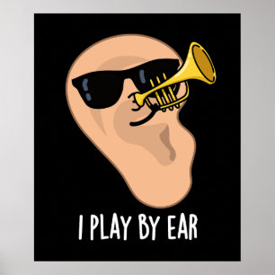 Poster Eu Toco Por Ouvir Música Engraçada Pun Dark BG