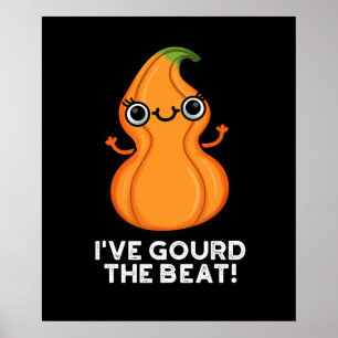 Poster Eu torci o Beat Engraçado Veggie Pun Dark BG