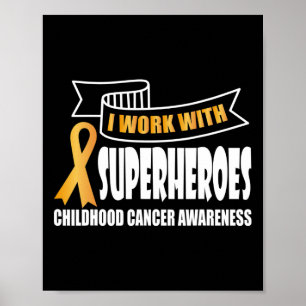 Poster Eu trabalho com super-heróis Friso Cancer de Infân