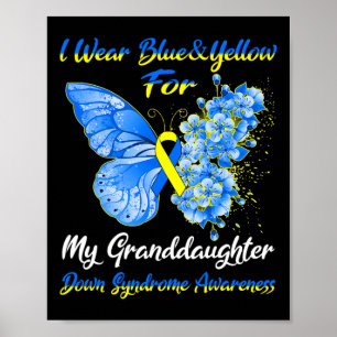Poster Eu Uso Azul E Amarelo Para Minha Netos Para Baixo