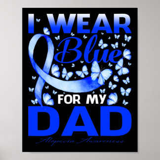 Poster Eu Uso Azul Para a Conscientização da Alopecia do