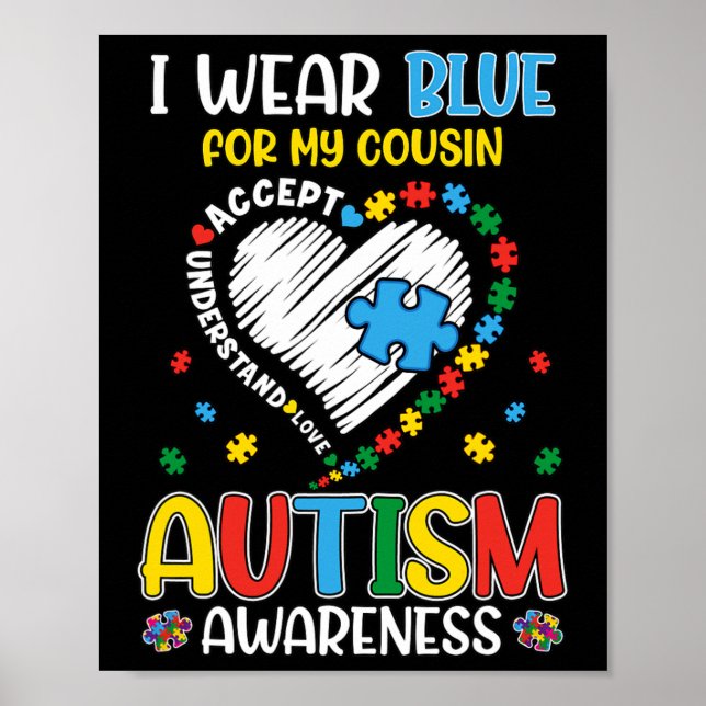 Poster Eu Uso Azul Para a Conscientização do Autismo da P (Frente)