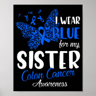 Poster Eu uso azul para a conscientização do câncer de có