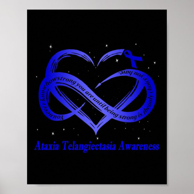 Poster Eu Uso Azul Para Conscientização da Ataxia Telangi (Frente)