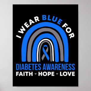 Poster Eu Uso Azul Para Conscientização Do Diabetes Fé Es
