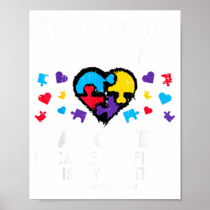 Poster Eu Uso Azul Para Filha Luta Conscientização do Aut