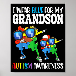 Poster Eu Uso Azul Pelo Meu Neto Conscientização do Autis