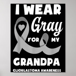 Poster Eu Uso Cinza Para a Conscientização do Glioblastom