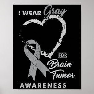 Poster Eu Uso Cinza Para Conscientização de Tumor Cerebra
