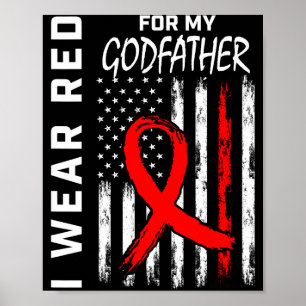 Poster Eu Uso Laço Vermelho Para Conscientização da Doenç