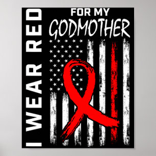 Poster Eu Uso Laço Vermelho Para Conscientização da Doenç